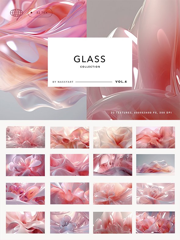 CreativeMarket - Liquid Glass 3D Backgrounds - 21342632