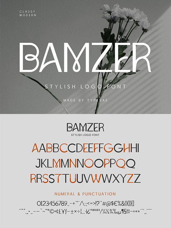 CreativeMarket - Bamzer Stylish Logo Font - 26691090
