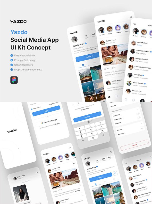 Yazdo - Social Media App UI Kit - P7K9CP7