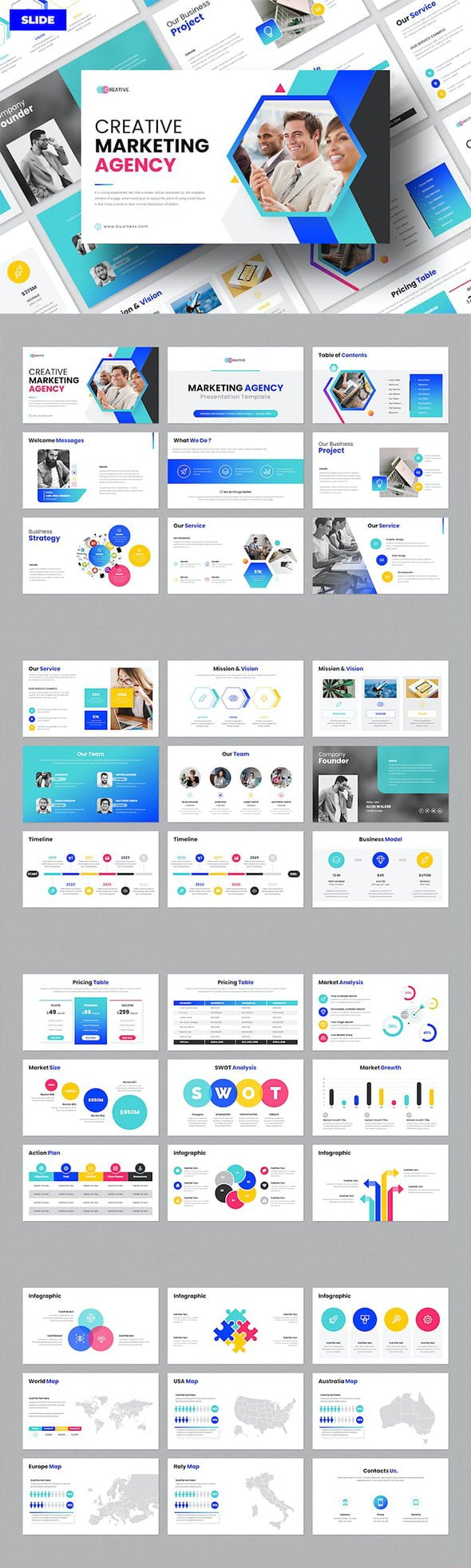 Creative Marketing Agency Google Slides Template - A57QX2X