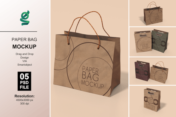 Paper Bag Mockup - W3E665N