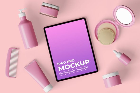Ipad Mockup Cosmetic Scene - CQYTUX3