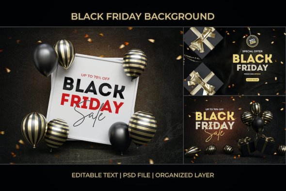 Black Friday Sale Psd Background Set - BRXZMHG