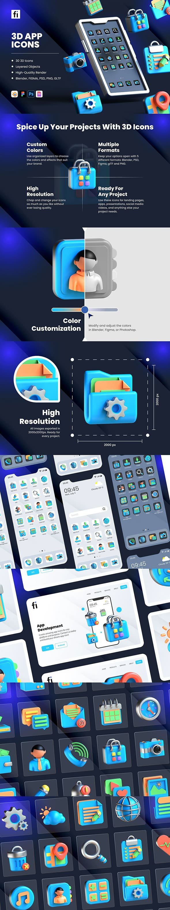 FlatIcons - 3D App Icon Set