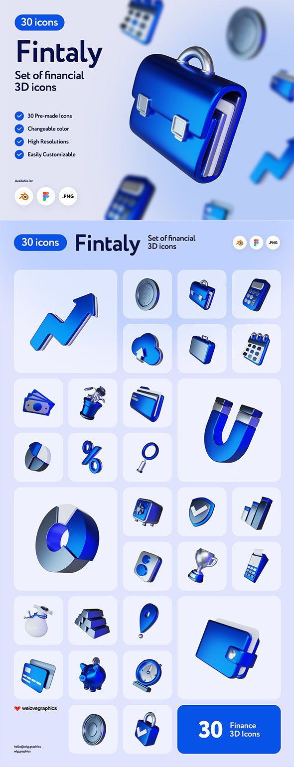 CreativeMarket - Fintaly Finance 3D Icons - 14485211