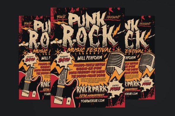 Punk Rock Music Festival Flyer - 7RA6FBS