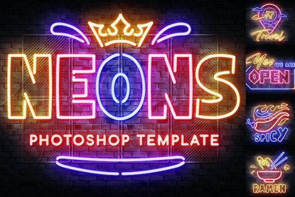 Neon Outline Photoshop Effect - QL97SE8