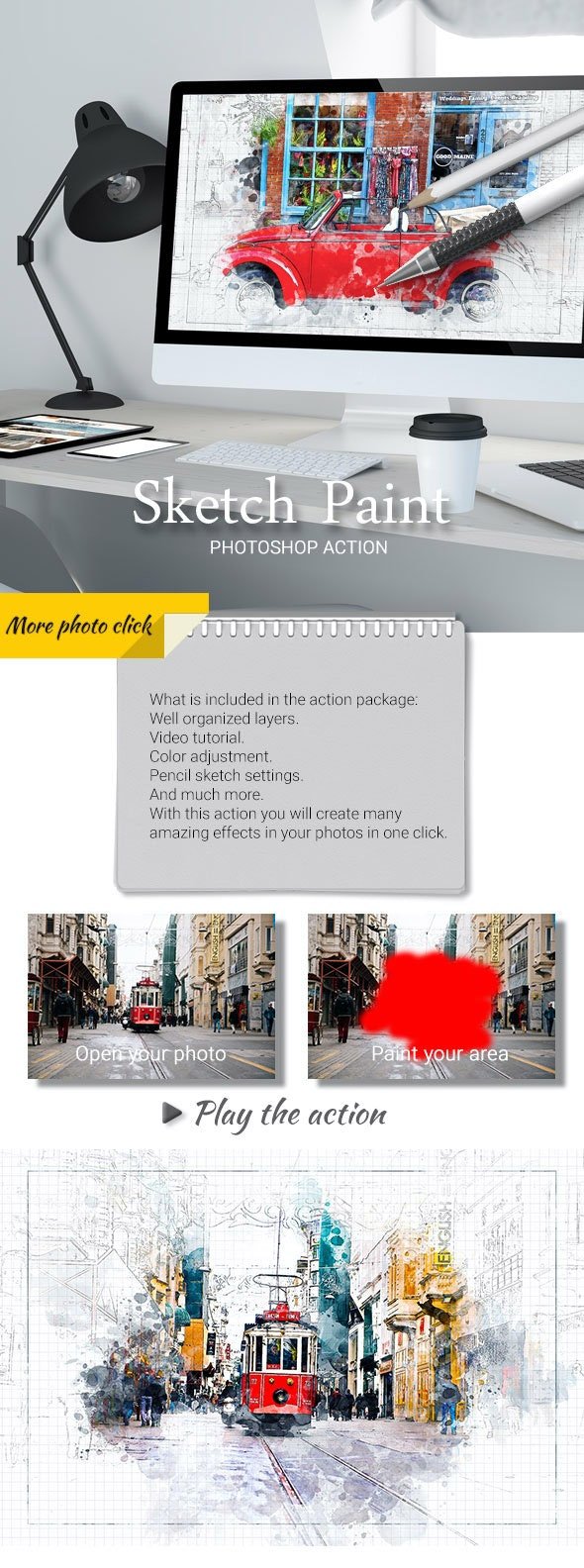 GraphicRiver - Sketch Paint Photoshop Action - 25282534