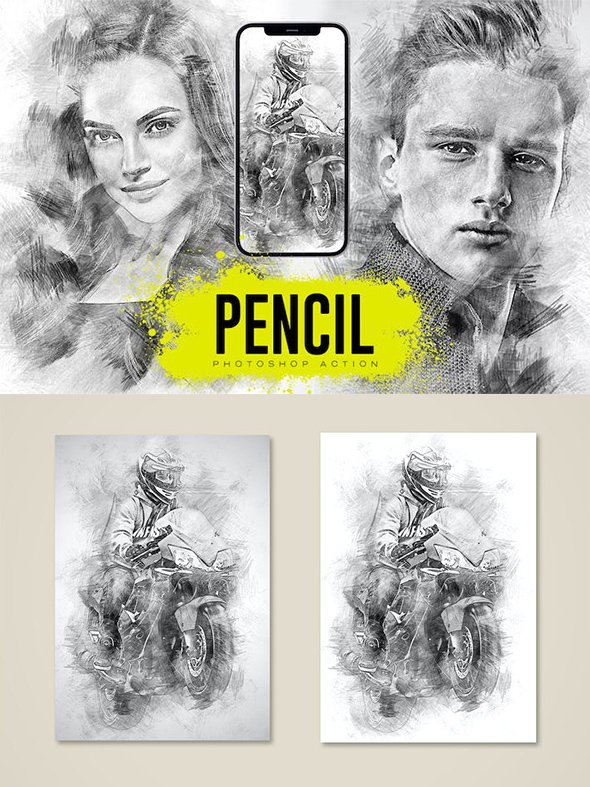 GraphicRiver - Pencil Photoshop Action - 22949346