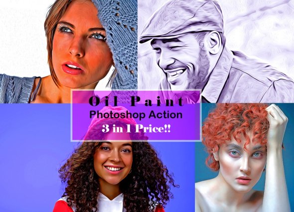 Oil Paint Photoshop Action - 6602942