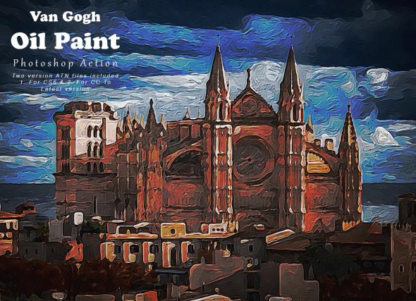 Van Gogh Oil Paint Photoshop Action - 7822916
