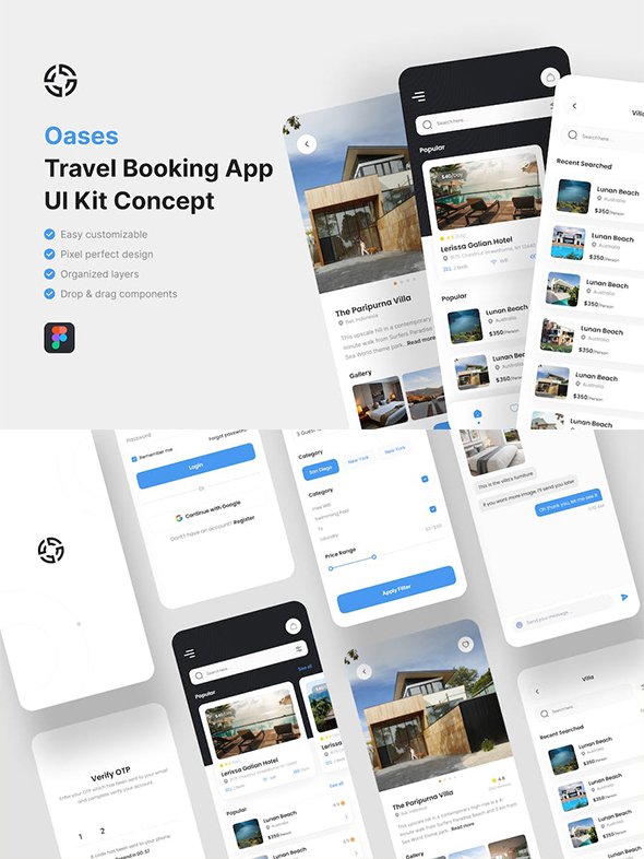 Travel Booking App UI Kit - JJJWLQG