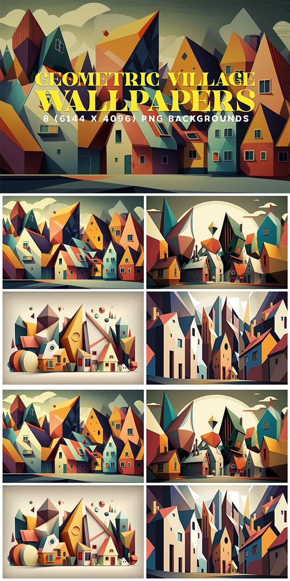 8 Geometric Village Wallpapers in 6K - 13426051