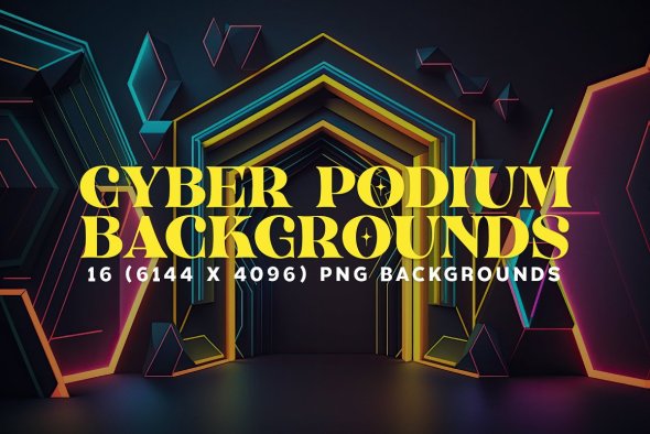 16 Cyber Podium Backgrounds - 13412471