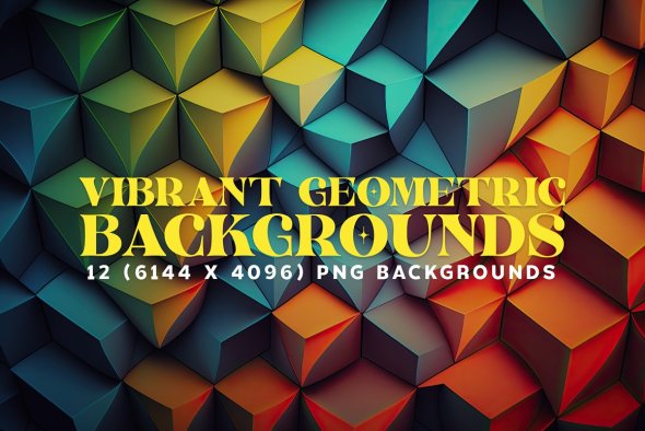 12 Vibrant Geometric Backgrounds 6K - 13412085