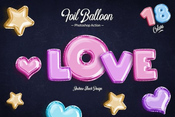 GraphicRiver - Foil Balloon - Photoshop Action - 24715797