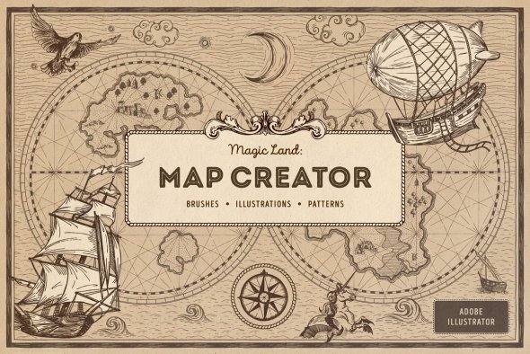 CreativeMarket - Magic Lands: Vintage Map Creator - 3996156