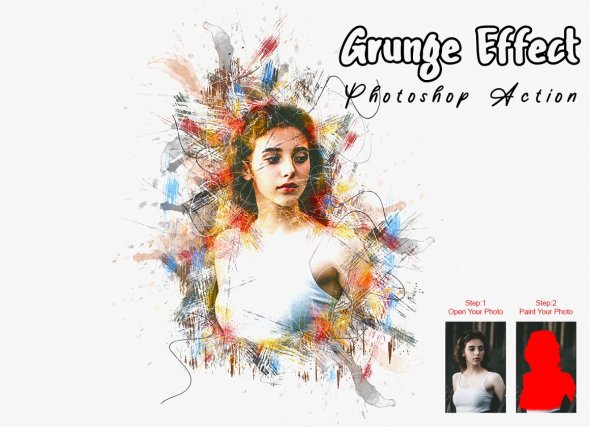 CreativeMarket - Grunge Effect Photoshop Action - 7483092