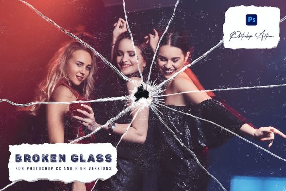 Broken Glass Photoshop Action - BUTGCAE