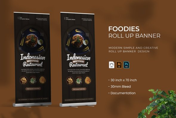 CreativeMarket - Foodies - Roll Up Banner - 41151101