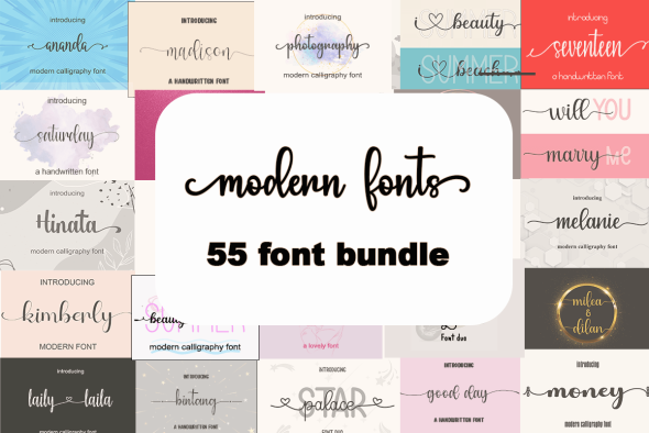 Modern Font Bundle - 55 Premium Fonts
