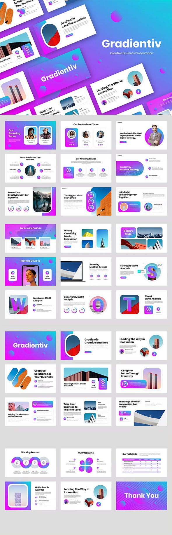 Gradientiv - Creative Business PowerPoint Keynote Google Slide Template