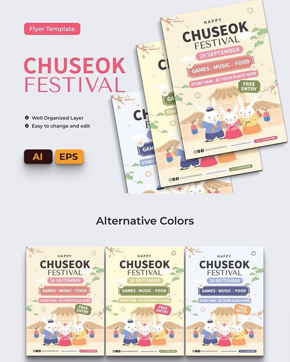 Chuseok Festival Flyer Ai & EPS Template - T4HXZFK