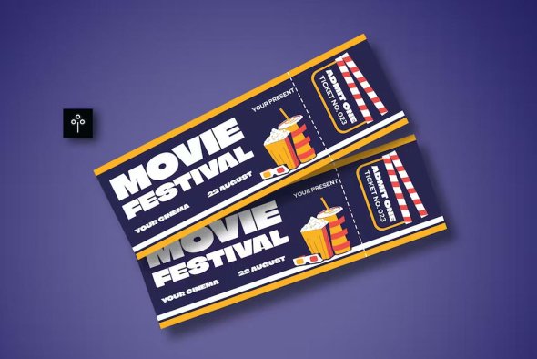 GraphicRiver - Retro Movie Festival Ticket - 45919774