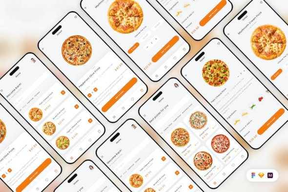 Pizza Delivery Mobile App UI Kit - V9VYANQ