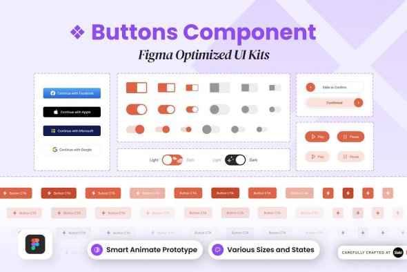 CreativeMarket - Buttons Component Optimized UI Kits - 42166660
