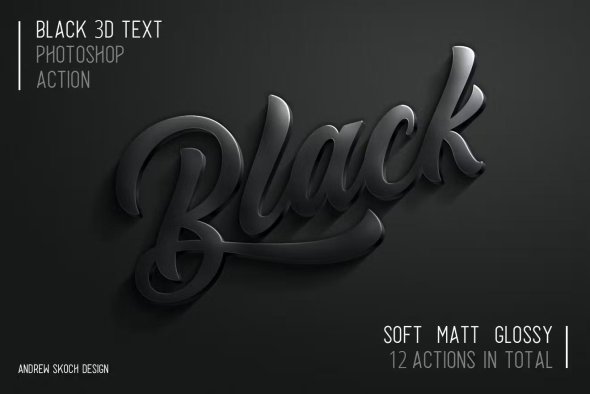 GraphicRiver -  - 3D Black Photoshop Action 22952108