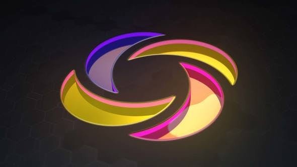 VideoHive - 3D Neon Glass Logo Reveal - 47708907