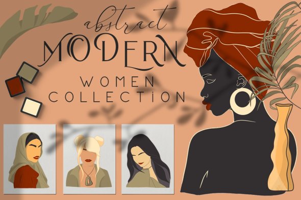 CreativeMarket - Abstract Modern Women Collection - 13405727