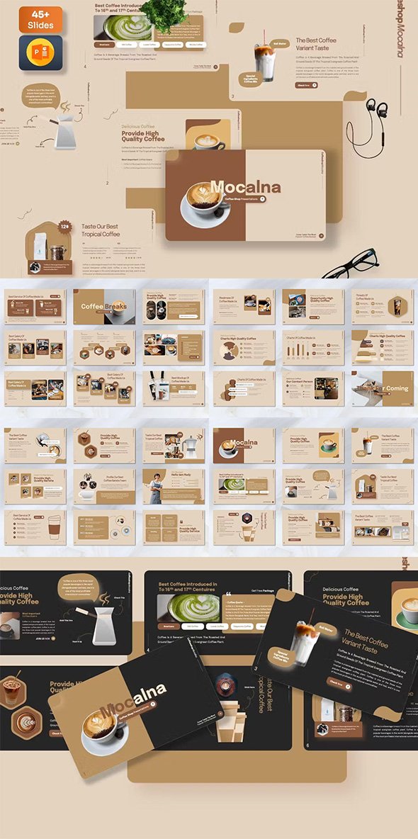 Mocalna - Coffee Powerpoint Template - HPVK8HS