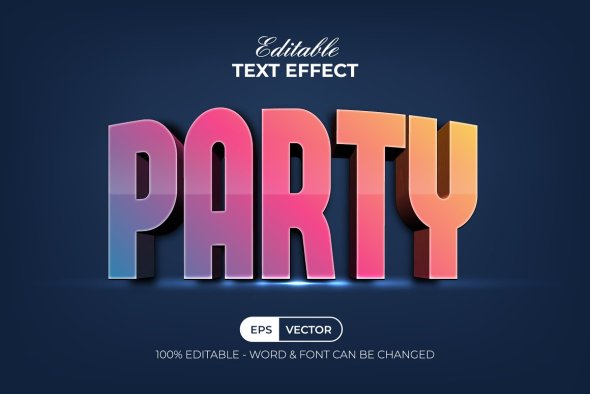 CreativeMarket - Party Text Effect Colorful Style - 42188620