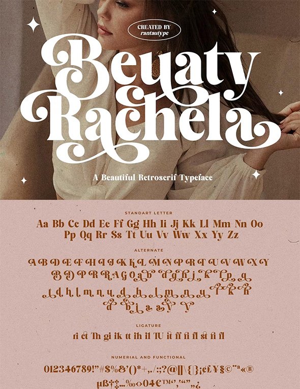 Beauty Rachela Beautiful Vintage Serif Font - K8UHWX3
