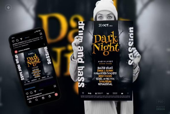 Dark Night – Halloween Party Flyer  Event Poster - 86Z9YDU