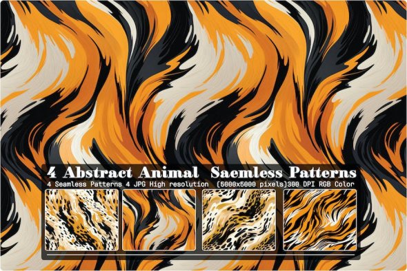 4 Animal Seamless Patterns Textures Backgrounds - GYK6L2R