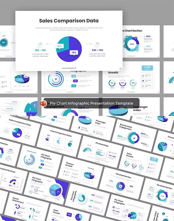 Pie Chart Data Graphic PowerPoint Template