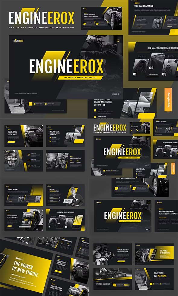 Engineerox - Automotive Powerpoint Googleslide Keynote Template