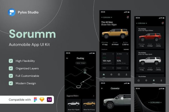 Sorumm - Automobile App UI Kits - VXANNAV