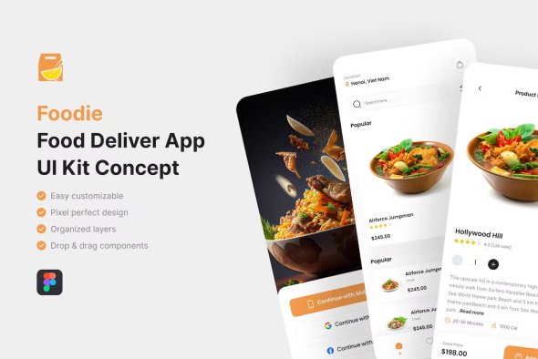 Foodie - Food Deliver App UI Kit - 26NBHWJ