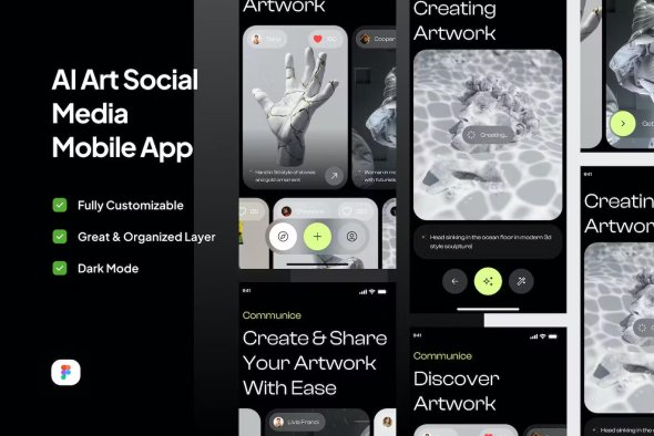 AI Art Social Media Mobile App - Communice - JY9TQG8