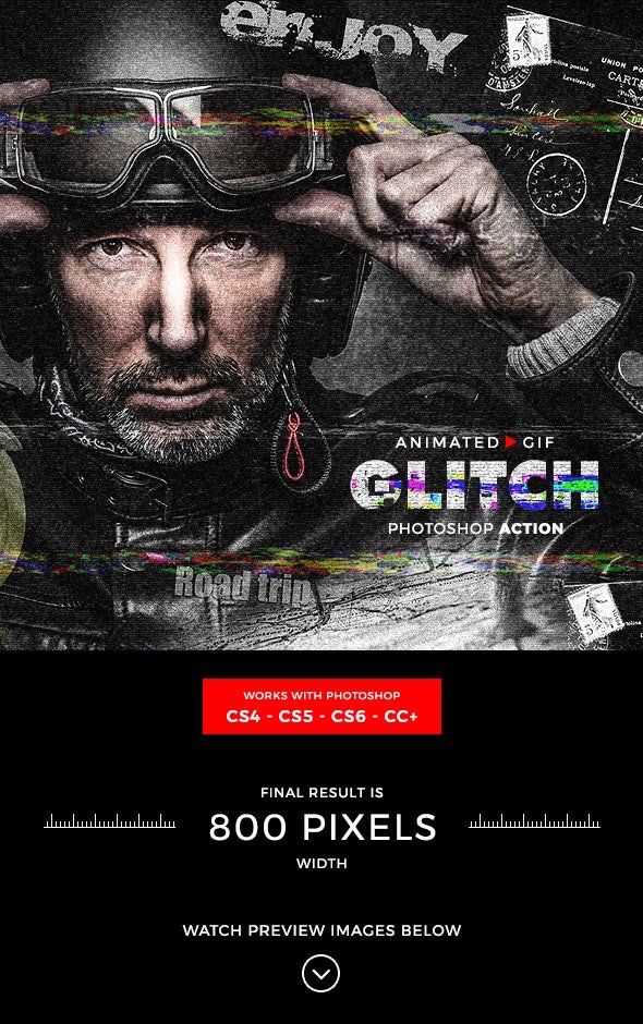 GraphicRiver- Animated Glitch Photoshop Action - 21216240