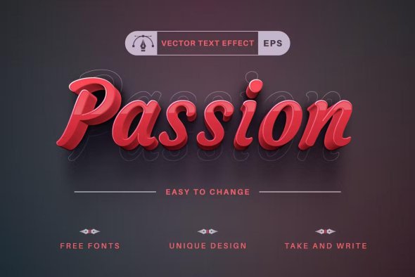 Passion - Editable Text Effect  Font Style - TFJP5QF
