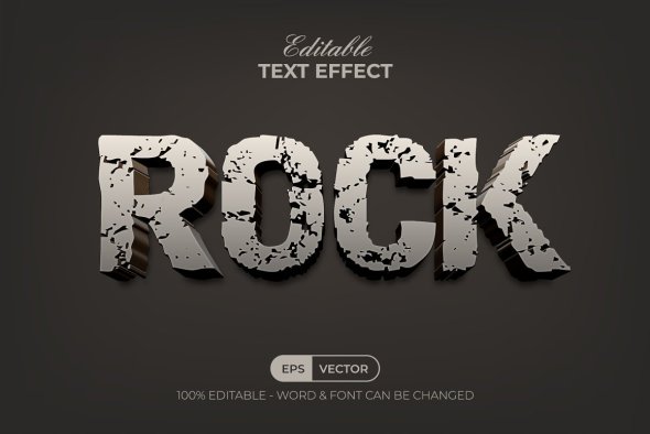CreativeMarket - Rock Text Effect 3D Style - 42206186