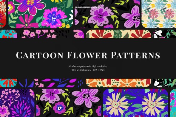 Cartoon Flowers Patterns - EUNF8GQ