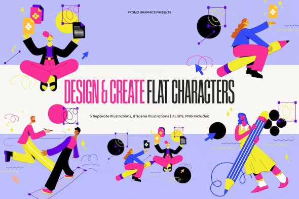 Design & Create Flat Characters - WZSUA5G
