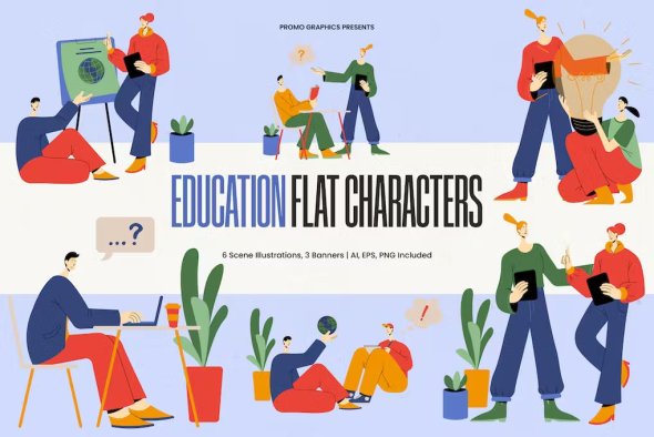 Education Flat Characters - RCDX74T