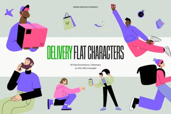 Delivery Flat Characters - PZKFU27